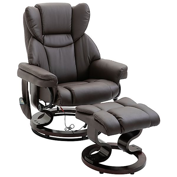 HOMCOM Massagesessel mit Fußhocker, Liegefunktion (Relaxsessel, günstig online kaufen