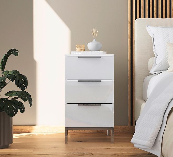 rauch Nachtkommode "Nachttisch Nachtschrank Nachtkonsole FLIPP mit Glasfron günstig online kaufen