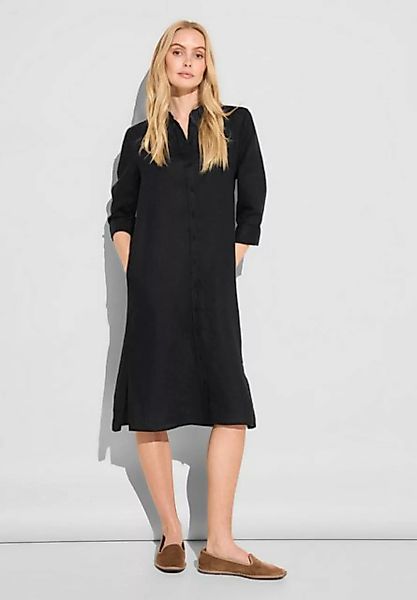 STREET ONE Blusenkleid Street One Hemdblusen Leinen Kleid in Black (1-tlg) günstig online kaufen