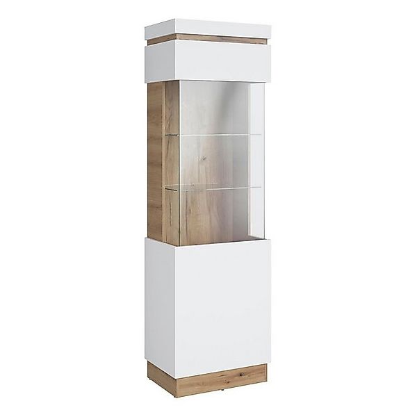Vitrine CALABRIA, Alpinweiß, Evoke Eiche Dekor, 1 Tür, Türanschlag links, B günstig online kaufen