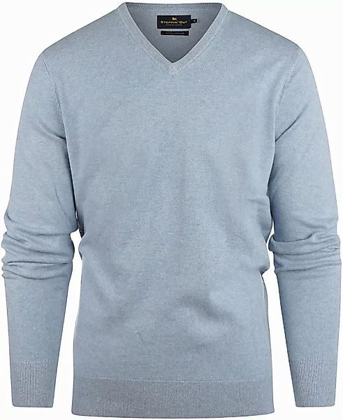 Steppin' Out Pullover Cotton Cashmere V-Ausschnitt Sky Blue - Größe S günstig online kaufen
