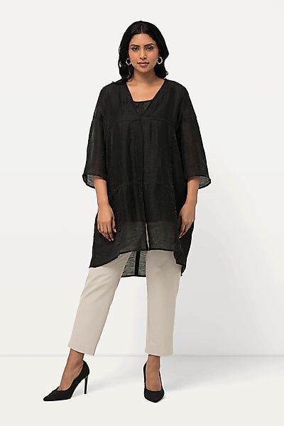 Ulla Popken Sommerjacke Blusenjacke Leinenmix A-Linie günstig online kaufen