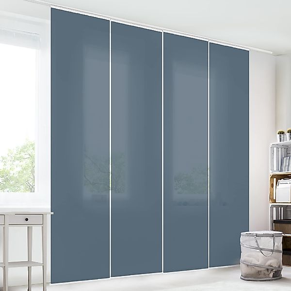 Bilderdepot24 Schiebegardine modern Flächenvorhang blickdicht Schieferblau, günstig online kaufen