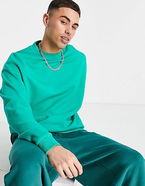 ASOS DESIGN – Oversize-Sweatshirt in Grün günstig online kaufen