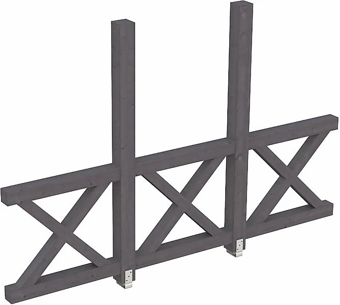 Skanholz Carport-Seitenwand "Andreaskreuz" freistehehend günstig online kaufen