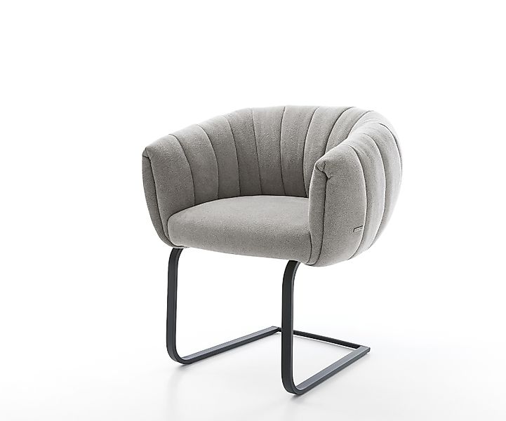 Freischwinger Jada-Flex Strukturstoff Soft Grau Freischwinger flach Schwarz günstig online kaufen