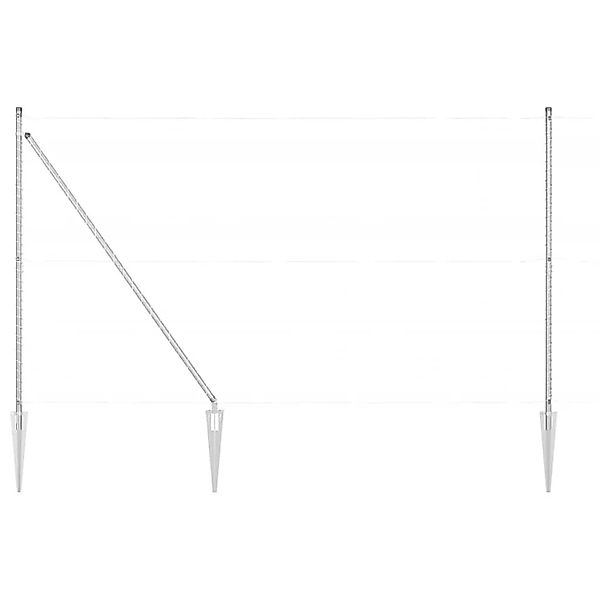 vidaXL Zaunpfosten 7 Stk Silber Stahl 42004280 günstig online kaufen