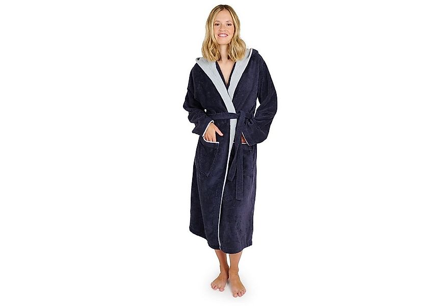 Blumtal Bademantel Damen, mit gefütterter Kapuze, Baumwolle, und samtigen F günstig online kaufen