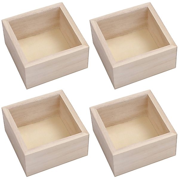 Belle Vous Aufbewahrungsbox Holzkiste Quadratisch 4 günstig online kaufen