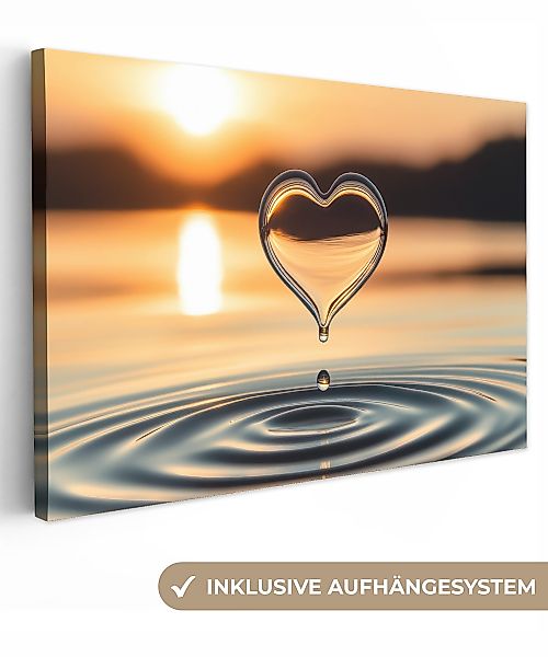 OneMillionCanvasses® Leinwandbild Herz - Wasser - günstig online kaufen