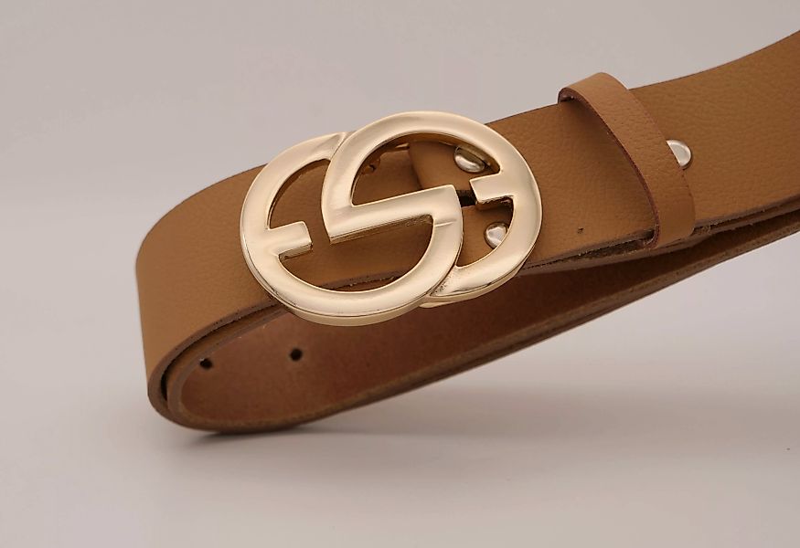 AnnaMatoni Ledergürtel mit goldener Schließe günstig online kaufen