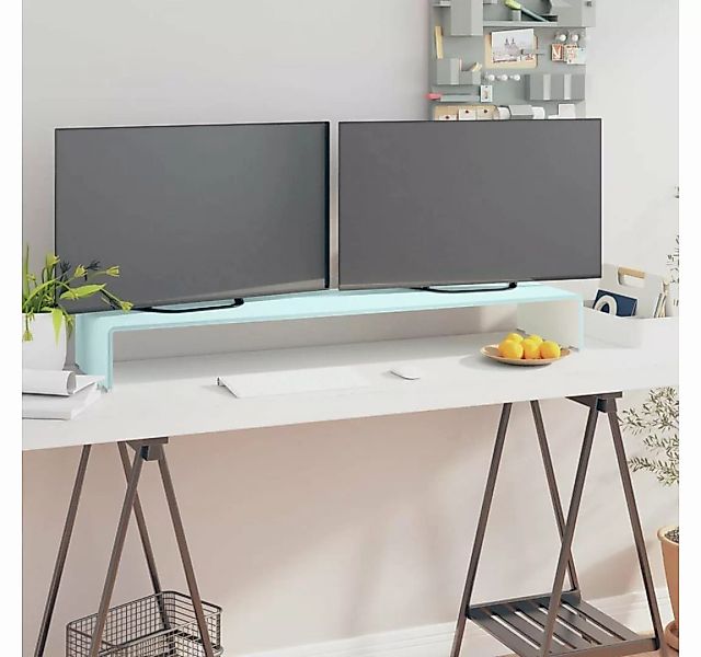 furnicato TV-Schrank TV-Aufsatz/Monitorerhöhung Glas Grün 110x30x13 cm günstig online kaufen