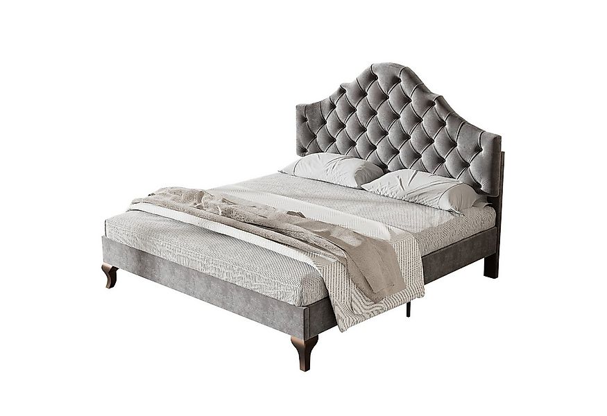 Flieks Polsterbett, Samt Einzelbett mit höhenverstellbarem Kopfteil 90x200c günstig online kaufen