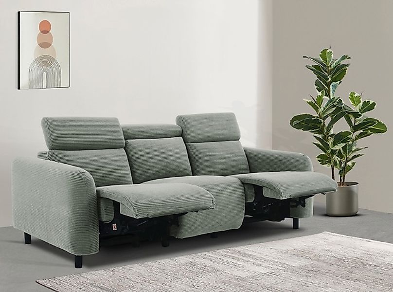 Home affaire 3-Sitzer »SKAANE in Cord, Sofa mit manueller u. elektrischer R günstig online kaufen