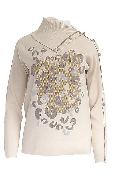 Passioni Strickpullover mit Leopardenmuster aus Strasssteinen günstig online kaufen