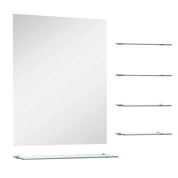vidaXL Wandspiegel mit 5 Ablagen Silbern 50x60 cm 249444 günstig online kaufen