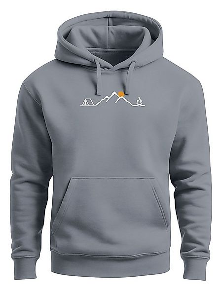 Neverless Hoodie Herren Hoodie Camping Line Art Kapuzensweatshirt mit Outdo günstig online kaufen