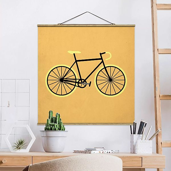 Stoffbild mit Posterleisten Fahrrad in Gelb günstig online kaufen