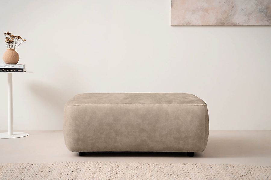 INOSIGN Polsterhocker "Torge, Hocker in Cord, Samtvelours oder Struktur", p günstig online kaufen