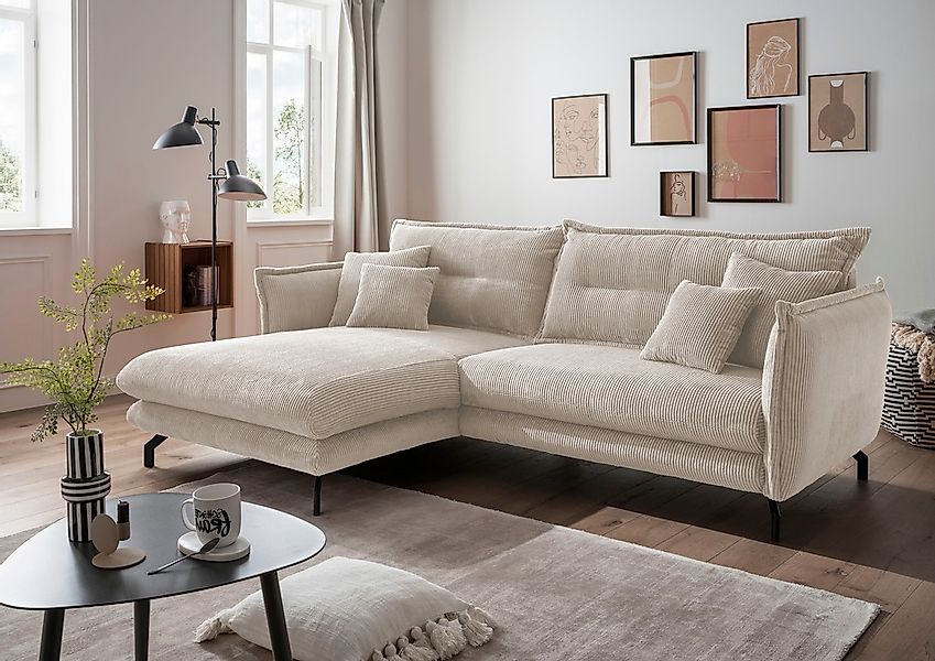 Home affaire Ecksofa "LAVA Breite 255 cm, modern und elegant, aktuelle Kiss günstig online kaufen