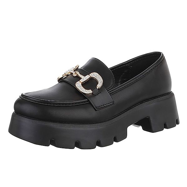 Ital-Design Elegante Damen Loafer mit Schnalle günstig online kaufen