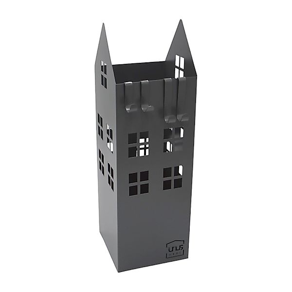 UNUS HOME Schirmständer mit Abtropfschale, Häuser-Dekor (49x16x16cm (HxBxB) günstig online kaufen