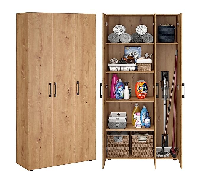 Bellamio Mehrzweckschrank Apol (Eichenoptik) Akten- und Besenschrank mit 7 günstig online kaufen