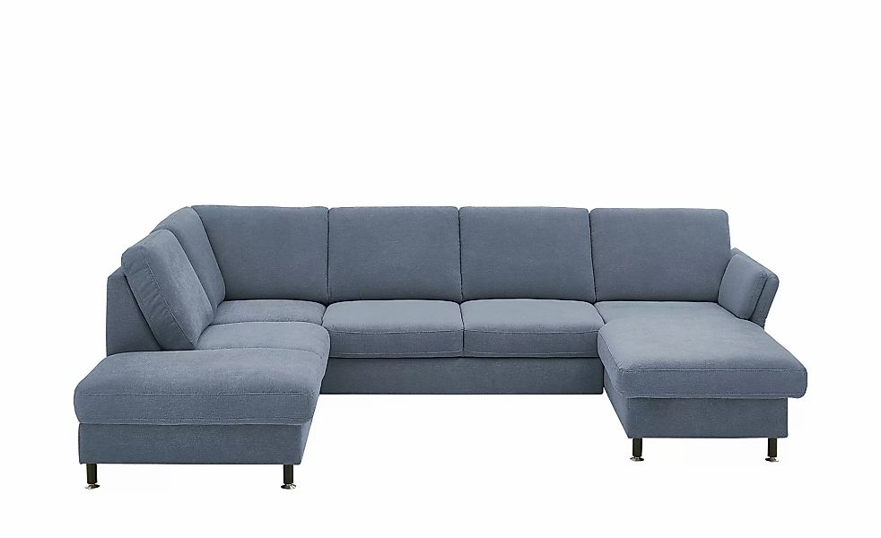 meinSofa Wohnlandschaft aus Flachgewebe Veit ¦ blau ¦ Maße (cm): B: 305 H: günstig online kaufen