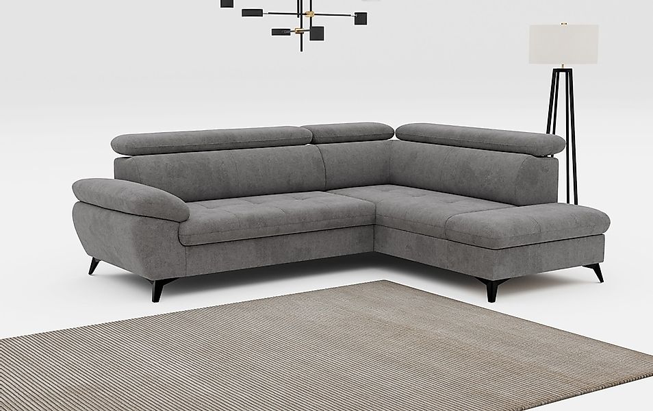 COTTA Ecksofa "Hudson L-Form, B: 256 cm" mit Kopfteilverstellung, optional günstig online kaufen