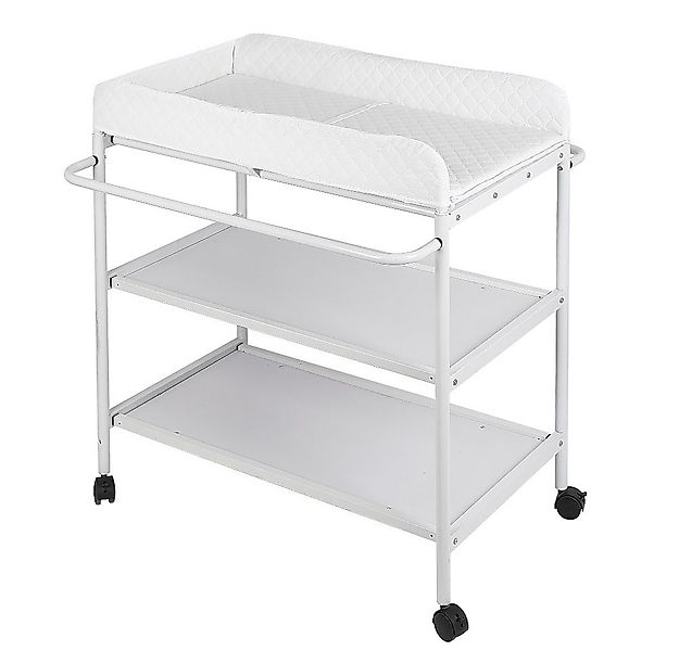 JEOBEST Wickeltisch Baby Wickelregal Weiß Baby Wickeltisch mit Rädern, mit günstig online kaufen