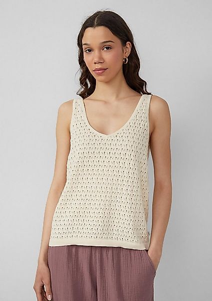 QS Muskelshirt T-Shirt Stricktop mit Ajourmuster günstig online kaufen