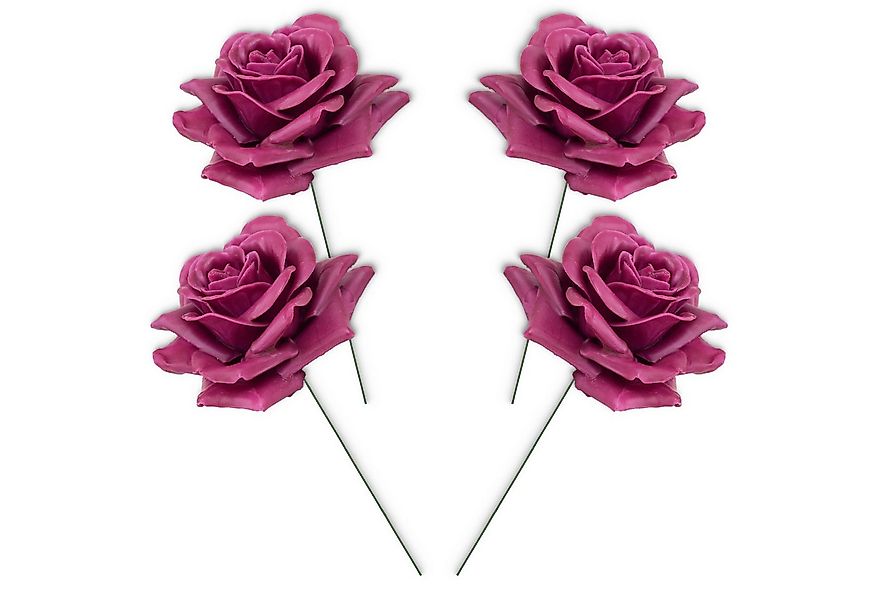 matches21 HOME & HOBBY Bastelnaturmaterial Große Wachs-Blüten Textil-Rosen günstig online kaufen