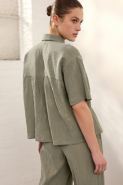 Next Kurzarmhemd Leinenbluse – Petite (1-tlg) günstig online kaufen