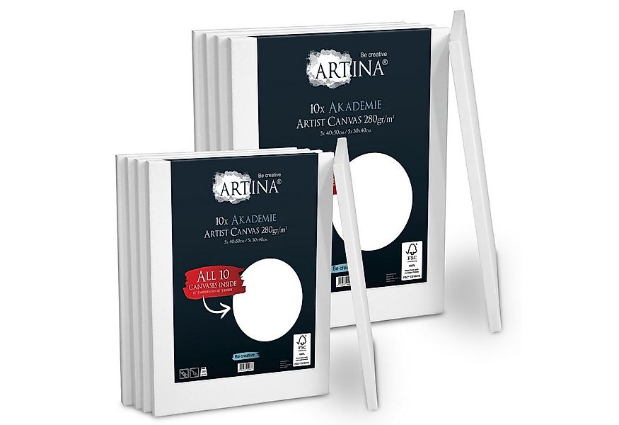 Artina Leinwand Akademie, Keilrahmen 10er Set 40x50cm & 30x40cm günstig online kaufen