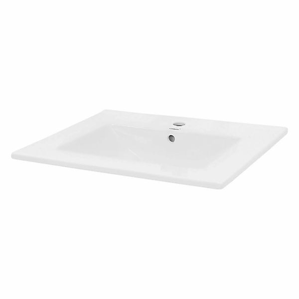 ECD Germany Waschbecken 610x465x175 mm Keramik Weiß Ablaufgarnitur mit Über günstig online kaufen