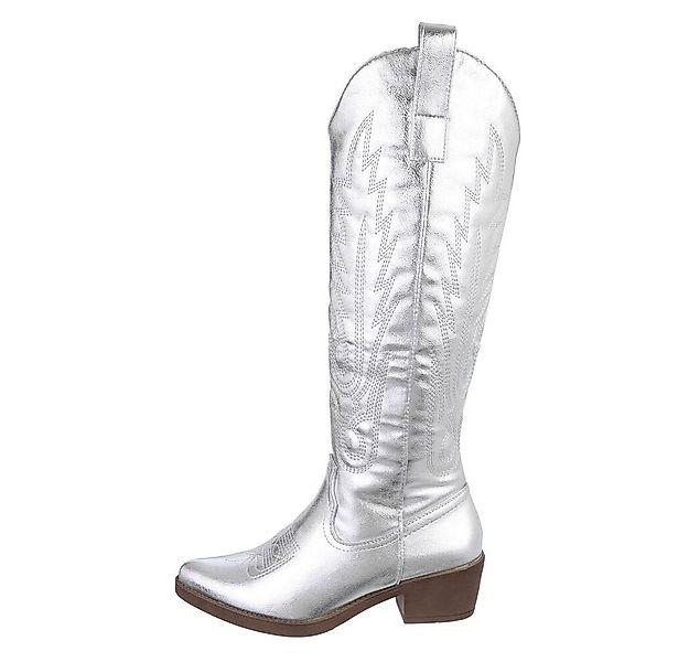 Ital-Design Damen Cowboyboots Western Westernstiefel Blockabsatz Western- & günstig online kaufen