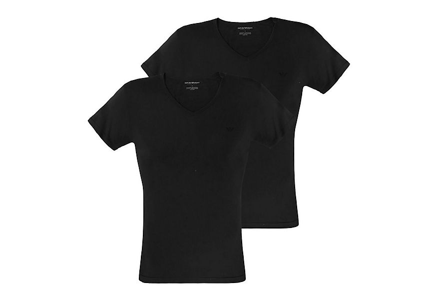 Emporio Armani Unterziehshirt V-Neck Pure Cotton (2-St) mit kleinem Logo au günstig online kaufen