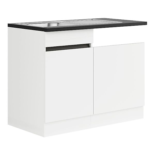 Optifit Spülenunterschrank m. Einbauspüle 110x88x60cm Luca932 Weiß Anthra. günstig online kaufen
