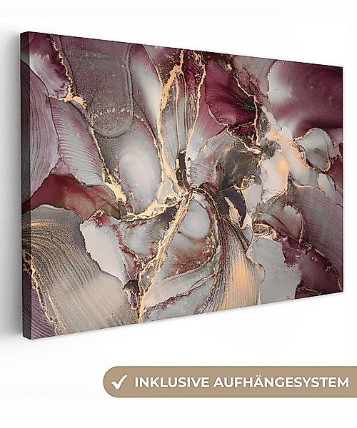 OneMillionCanvasses® Leinwandbild Gold - Marmor - Lila, Fotodruck (1 St), L günstig online kaufen