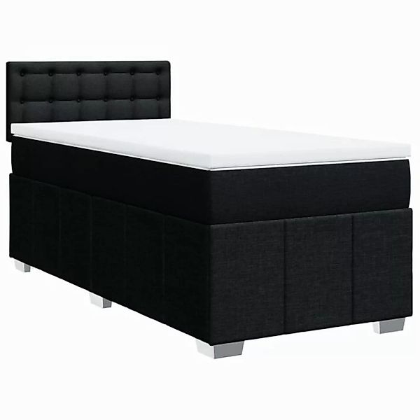 vidaXL Bettgestell Boxspringbett mit Matratze Schwarz 80x200 cm Stoff Bett günstig online kaufen