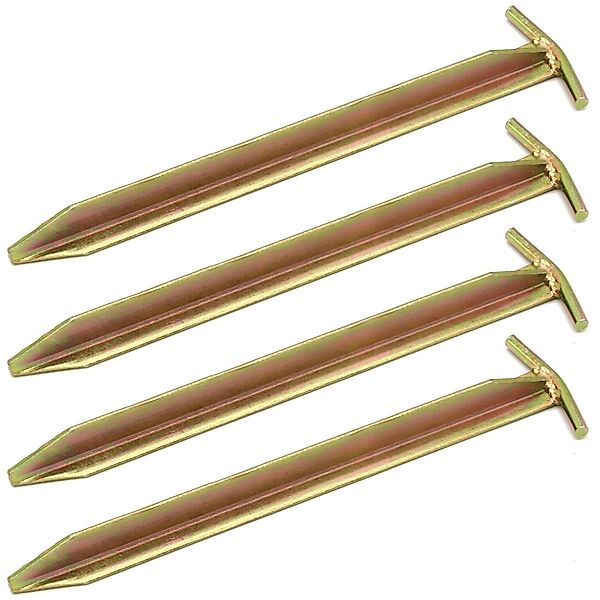 AMANKA Stahl Erdnägel mit T-Profil 4 Stück 300 x 25 mm Silberfarben günstig online kaufen