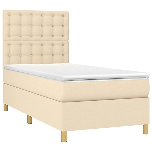 vidaXL Boxspringbett mit Matratze & LED Creme 80x200 cm Stoff 3135714 günstig online kaufen