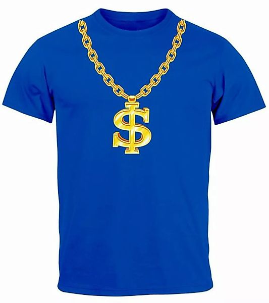 MoonWorks Print-Shirt Herren T-Shirt Fasching Karneval Dollarkette Rapper G günstig online kaufen