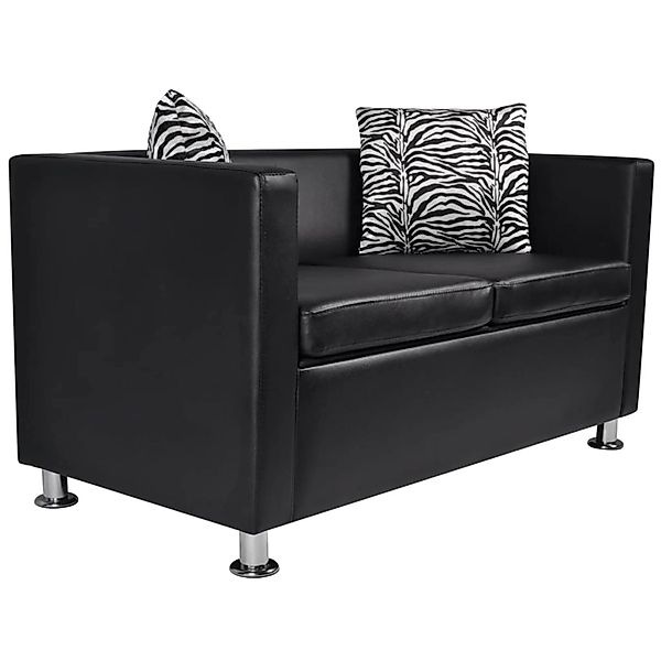 vidaXL 2-Sitzer-Sofa Kunstleder Schwarz Modell 1 günstig online kaufen