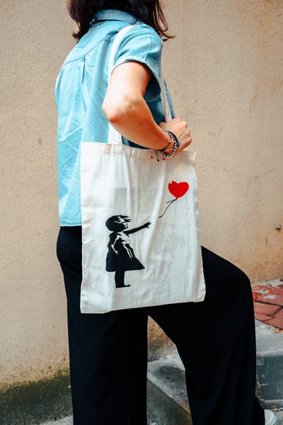 AvantgART Shopper Stoffbeutel Baumvolle, Jutebeutel, Banksy günstig online kaufen