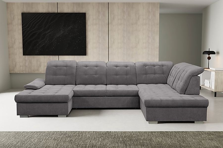 WERK2 Wohnlandschaft »Kordula-New Multifunktion Couch, Breite 332cm, U-Form günstig online kaufen
