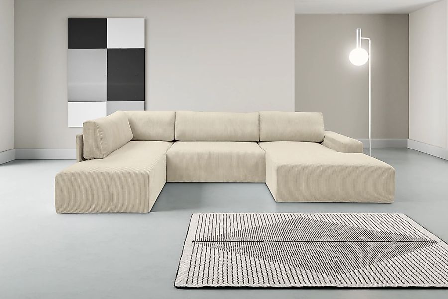 WERK2 Wohnlandschaft "Rotterdam-U, U-Form, in kuschelweichem Cord oder Brei günstig online kaufen