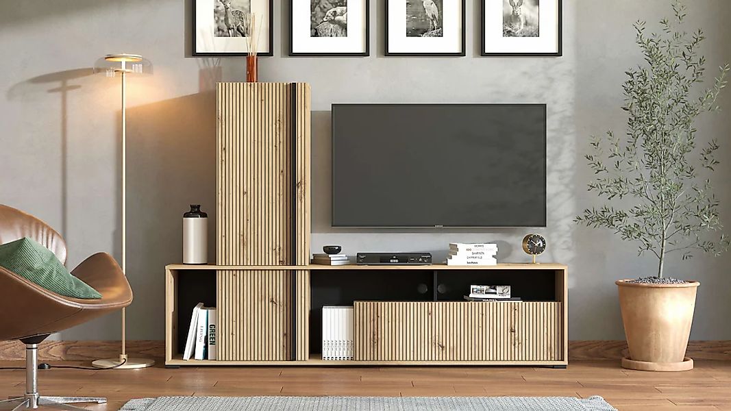 INOSIGN Wohnwand "Chania, 195 cm, inkl. TV Board und Highboard" Komplett-Se günstig online kaufen