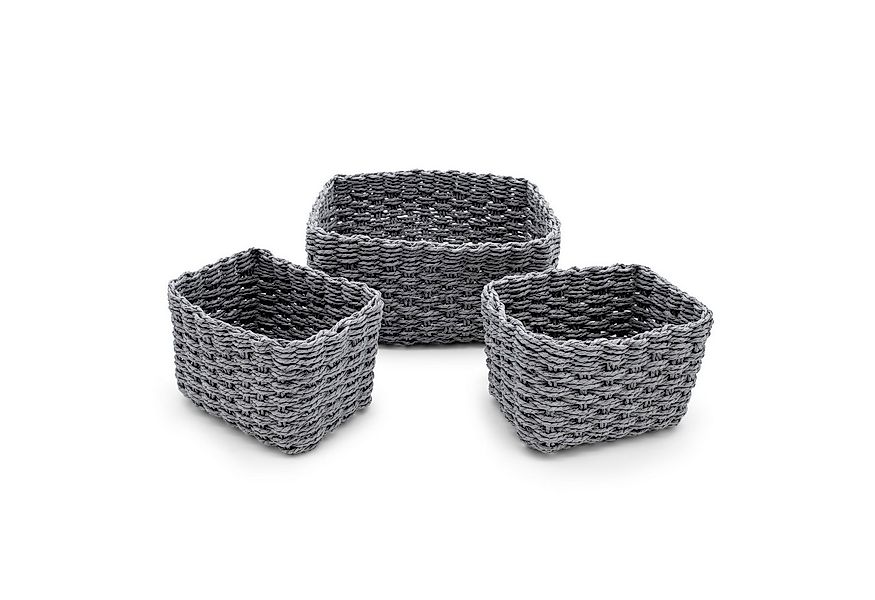 Spetebo Aufbewahrungskorb Deko Aufbewahrungs Körbchen in grau - 3er Set (Se günstig online kaufen