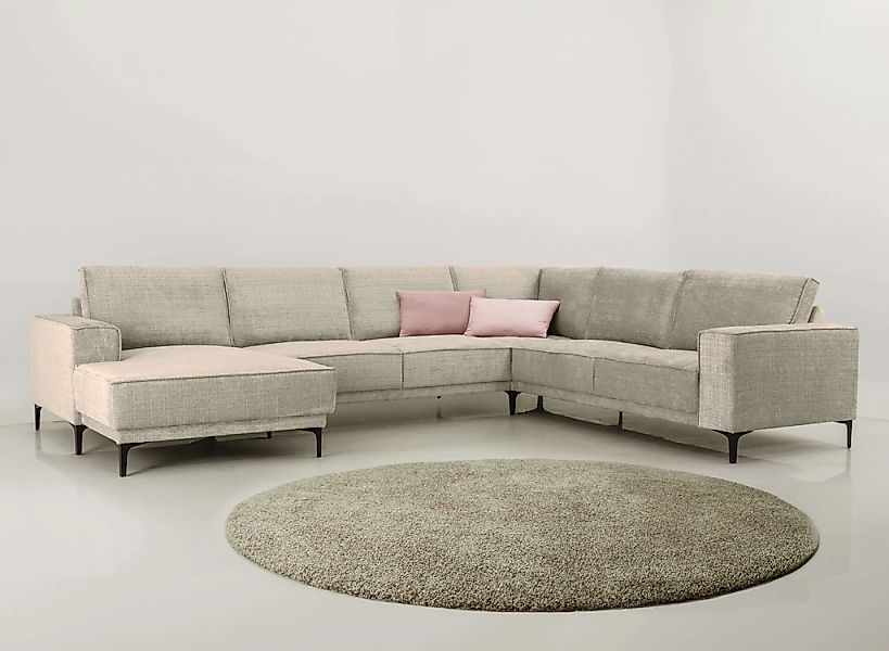 PLACES OF STYLE Wohnlandschaft "XXL Sofa Oland, Struktur, Flachgewebe, Luxu günstig online kaufen